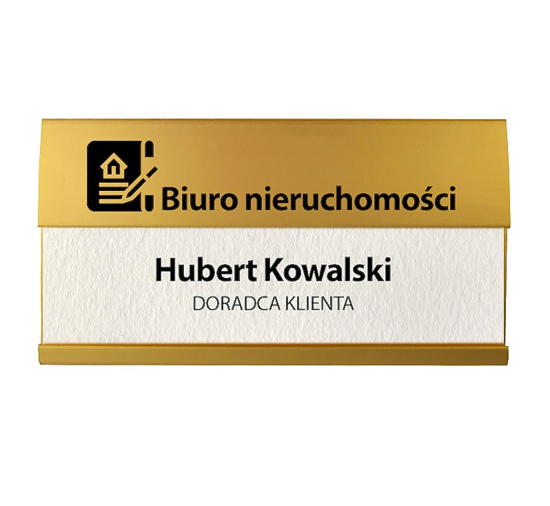 Identyfikator z okienkiem i zapięciem na magnes